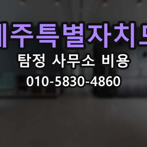제주특별자치도 탐정 사무소 비용 상담 전 체크할 항목