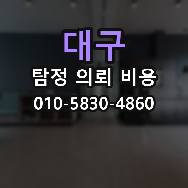 대구 탐정 의뢰 비용 미리 묻는 질문할 점