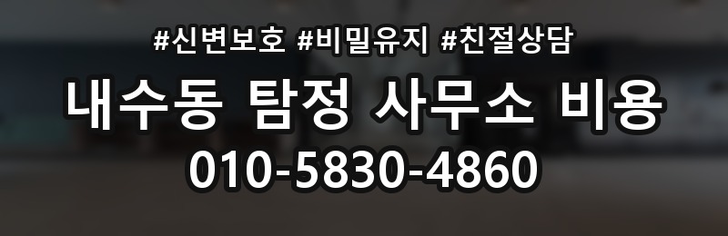 내수동 탐정 사무소 비용 범위는 어떻게 정해질까
